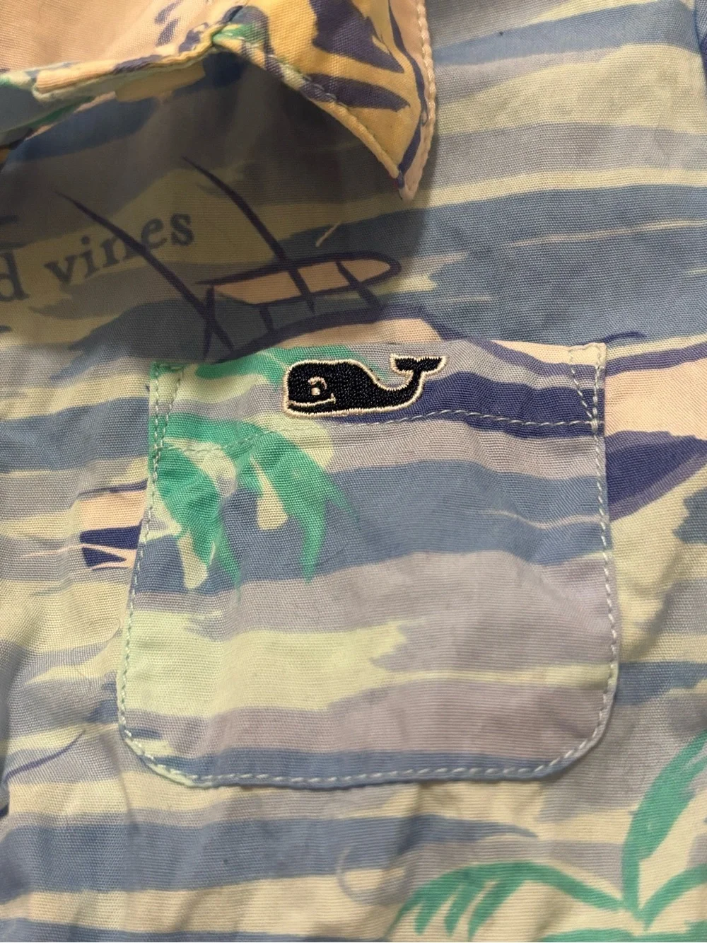 Vineyard Vines baby Girls Light Blue Tropical Polo Dress